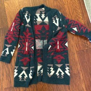 Barefoot dreams material cozy cardigan in native print